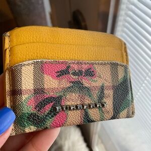 Burberry Yellow and Floral Card Holder